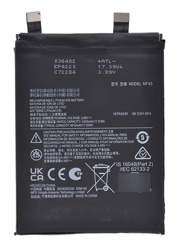 Bateria Moto Edge 30 Ultra Compatible Con Motorola Nf45 0