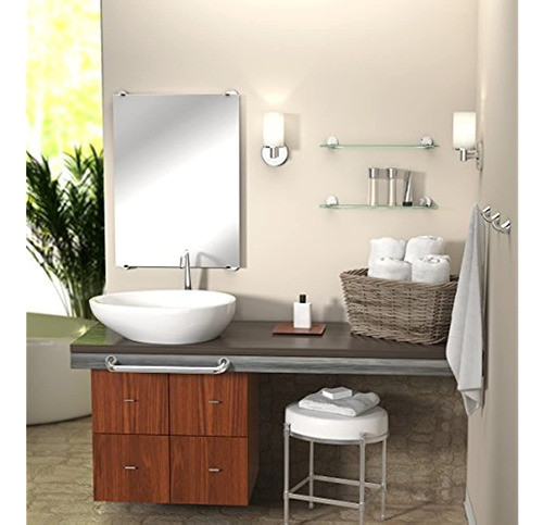 Gatco 1593 Brie Minimalist Baño Espejo De Montaje Fijo, 30 1