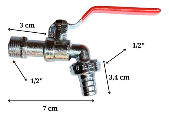 Canilla 1/2 Metal Reforzada Con Manija Larga Jardín Patio 1