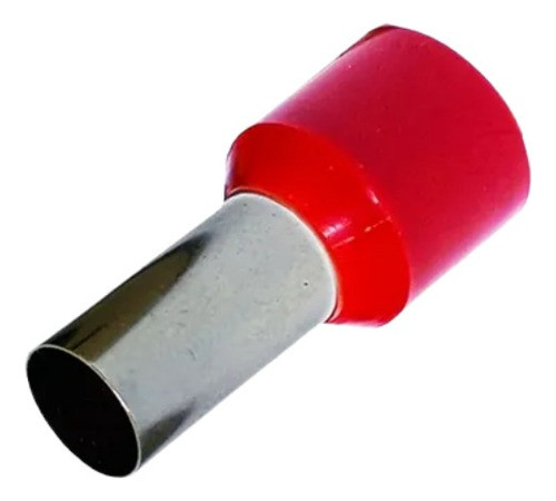 Pack X10 Terminal Puntera Tubular 25mm Rojo Hueca 0