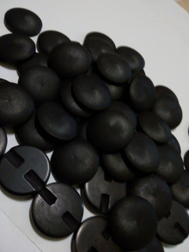 Boton Pastilla Bombe Sin Pie Opaco 28 Mm X 14 U Color Negro 1