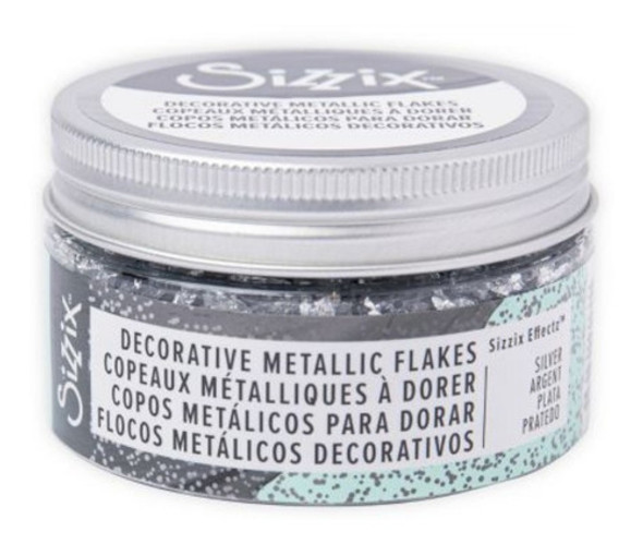 Sizzix Effectz Decorative Metallic Flakes 100ml Silver Plata 0