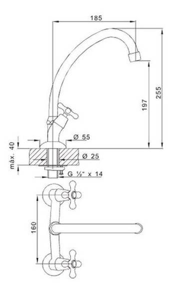 Grifería Fv Malena Cocina Mesada 1