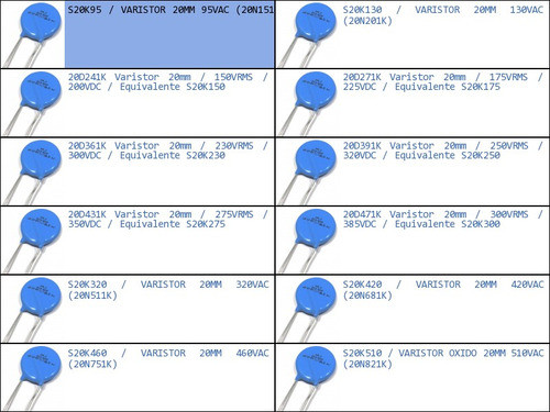 S20k95 Varistor 20mm 95vac (20n151k) 1
