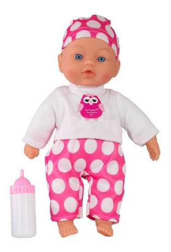 Juguete Bebé 31cm Con Sonido Y Mamadera Poppi Clari $ne 0