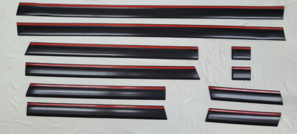 Ford F100 F-100 Xlt Baguetas Laterales Molduras Negras Rojo 1