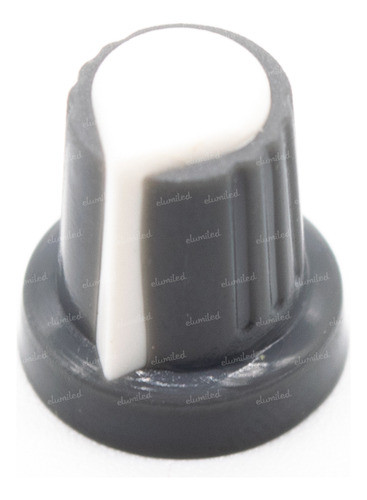 5 Perillas Potenciometro Eje 6mm Estriado Gris Con Blanca 0