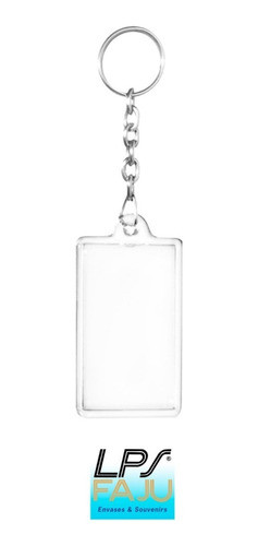 Llaveros De Acrilico Transparente Con Cadena 6x4 Cm X 50 U 0