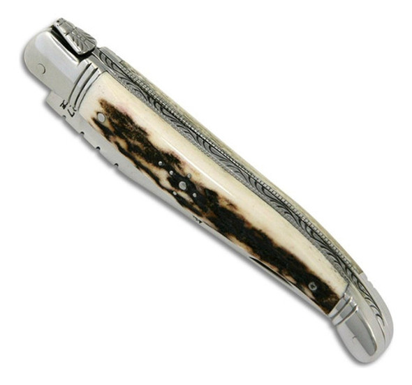 Cuchillo Laguiole Con Mango De Asta Y Dos Refuerzos De Acero 0