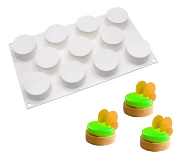 Molde De Silicona Cilíndrico Plano Para Hornear Chocolate Co 0