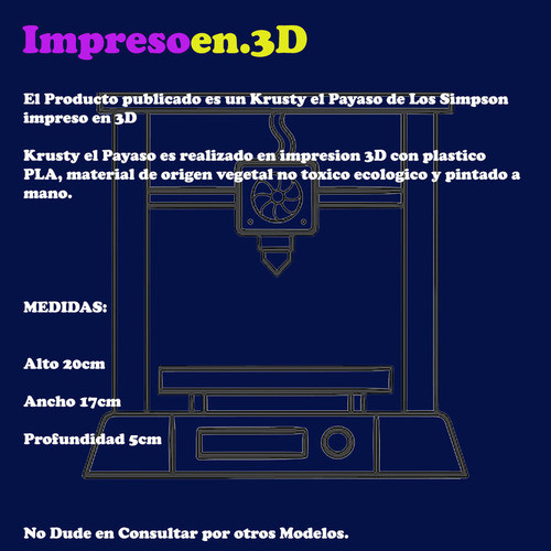 Krusty Payaso Articulado Impreso 3d Los Simpson 20cm 1