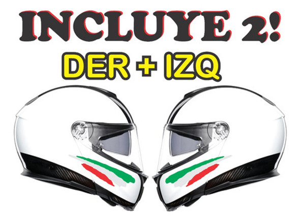 Calco Bandera Italia Casco - Moto - Plotter - Vinilo 0