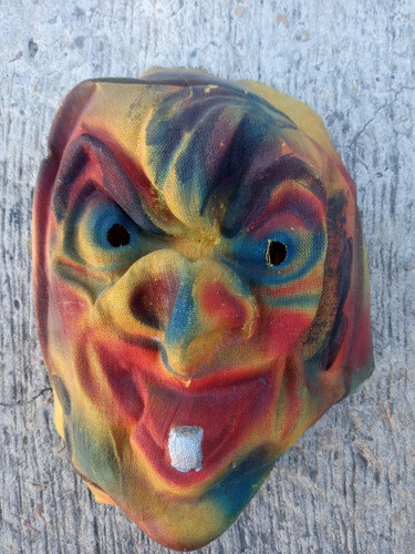 Antigua Mascara De Tela Pintada A Mano Años 50 Aprox 0