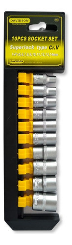 Juego Tubos Hexagonales 5 A 14mm Enc 1/4'' 10pzas Estuche 0