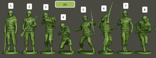 Soldados Americanos Ww2, Escala 1/16 (12 Cm), Color Blanco. 1