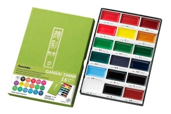 Acuarela Kuretake Gansai Tambi Estuche X 18 Colores 0