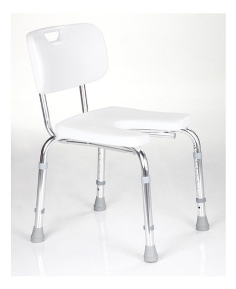 Silla Aluminio Baño Asiento Respaldo Plástico Altura 40-58cm 1