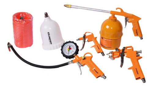 Kit Compresor Soplete Pistola Con Tanque Manguera Lusqtoff 0