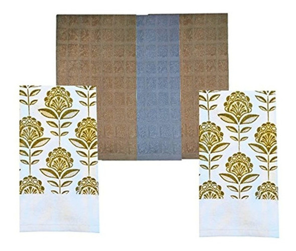 Juego De 5 Toallas De Cocina De Algodón Sólido Y Colorido 10 1