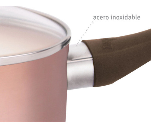 Baterias Cocina Hudson 5 Pzas Ceramica Antiadherente Rosa 1