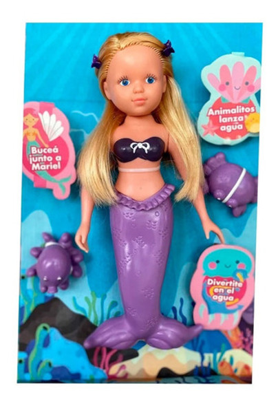 Muñeca Sirena Mariel Cariñito Con Accesorios 1