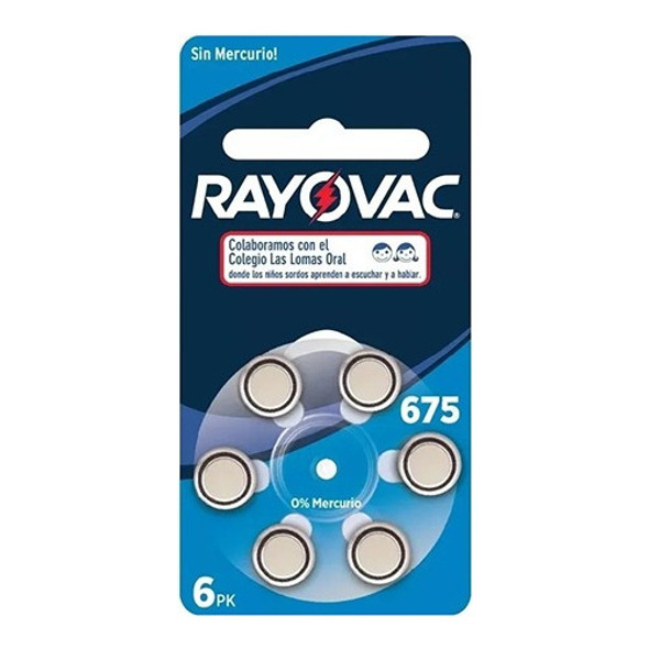 Pila Auditiva N 675 Audifono Blister Por 6 Unidades Rayovac 0