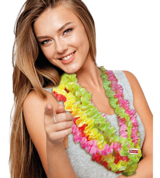 Collar Hawaii Flores Flúo Hawaiano Carioca X10 -  Cc 0
