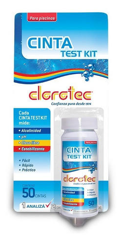Cinta Test Kit Medidor Cloro Y Ph Pileta Clorotec X 50 U 0