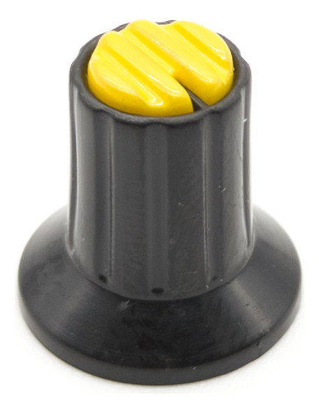 Perilla Potenciometro Amarilla 16mm X 17mm Eje Estriado 0