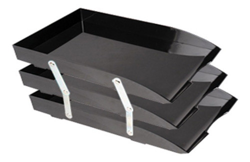 Bandeja Liggo Oficio 3 Pisos C/bisagra Negro 0