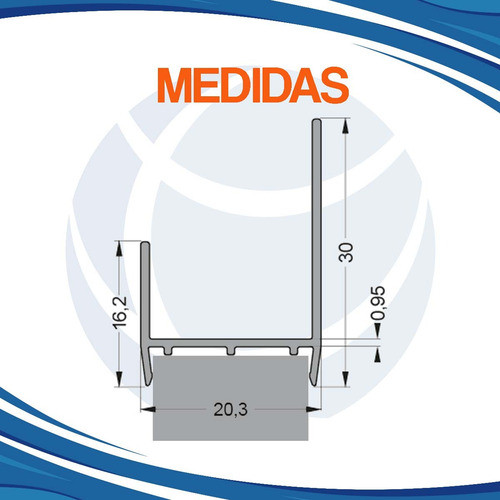 Perfil Tirador Manija J 18 Mm Aluminio Natural Grupo Euro * 1
