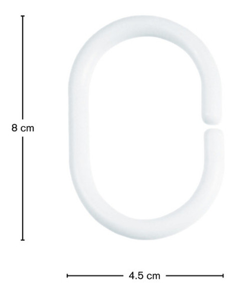 Ganchos Cortinas Baño Importados De Plastico Blanco X12 1