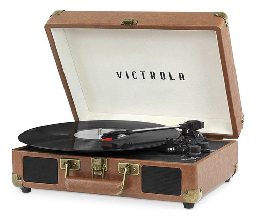 Victrola Tocadiscos Portatil De Maleta Estilo Vintage Con 3 0