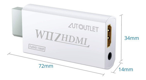 Adaptador Wii A Hdmi + 3.5mm Autoutlet |+ Cable Hdmi De 1... 1