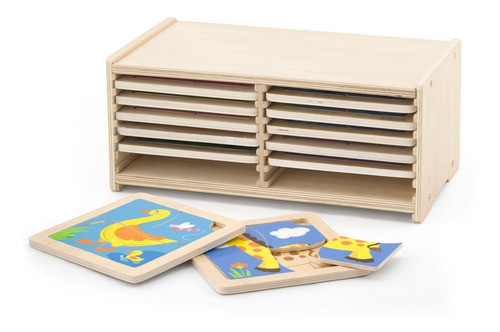 12 Puzzles Con Ordenador De 4 Piezas Montessori Bebés 0