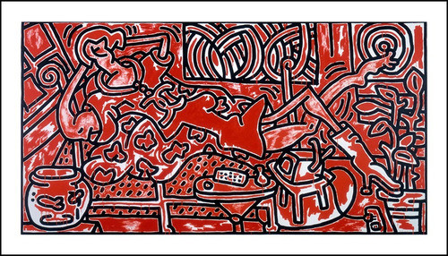Lamina Fine Art Red Room Keith Haring 78 X 45 Cm 0