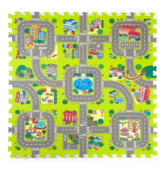 Alfombra De Juego Para Bebés De 9 Piezas Interconectable 0