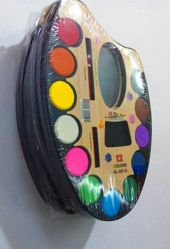 Paleta Acuarelas Cbx X 12 Colores + Pincel X 12 Blister 0