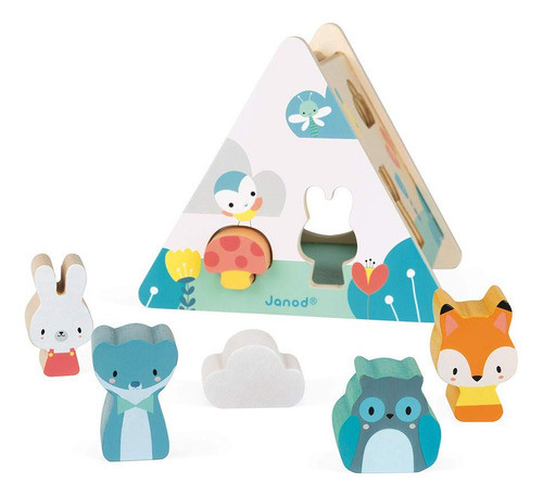 Triángulo De Encastre Formas Madera Janod Calidad Francesa 0