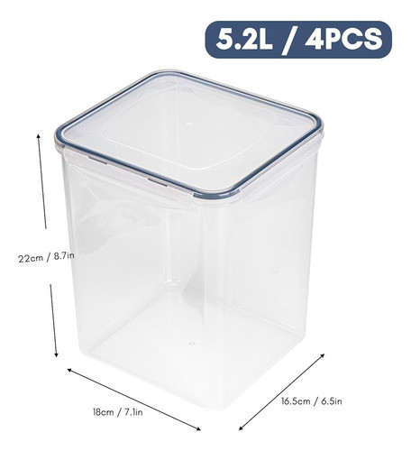Moretoes 4 Pack 5.2l Contenedores Grandes De Almacenamiento 1