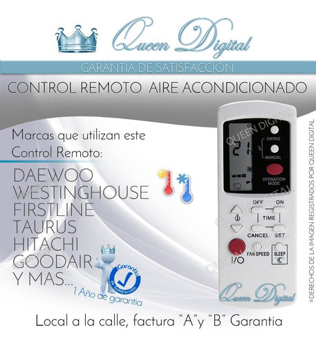 Control Remoto Aire Acondicionado Taurus Peabody Akira Orion 1