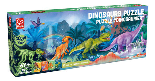 Puzzle Gigante Dinosaurios Brilla En Oscuridad 200 Pz Hape 0