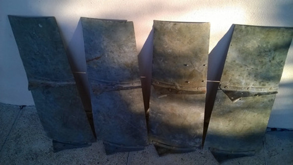 Lote De 4 Antiguas Aspas De Molino, Chapa Galvanizada 0