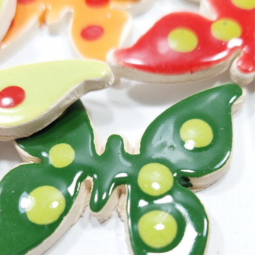 Figuras Forma De Mariposas De Ceramica X 5 Unidades 1