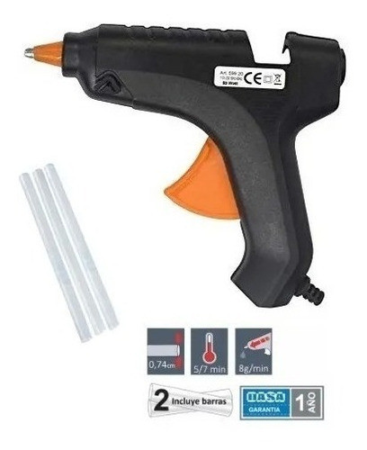 Pistola Encoladora 10w Hobbies + 2 Barras De Silicona Fina 1