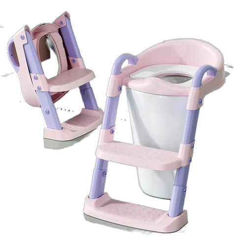 Asiento De Inodoro Plegable Para Niños Con Escalera De 3 En 0