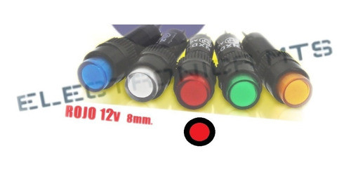 Ojo De Buey Led Rojo Tablero 12v 8mm Indicador Led Rojo 1