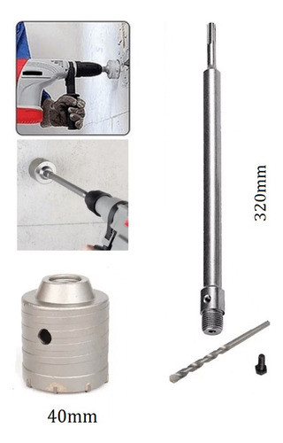 Mecha Copa Pasamuro De 40 Mm Con Vástago De 32 Cm 1