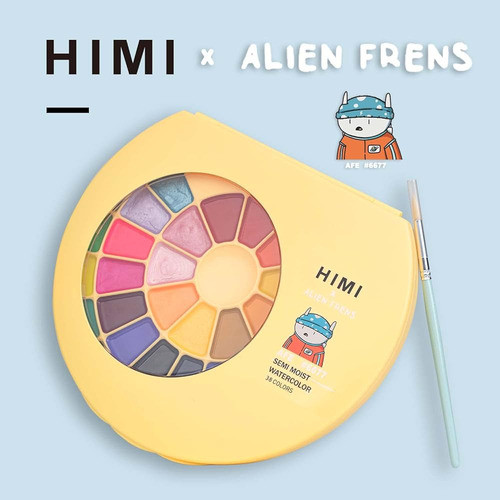 Himi Semi Moist Watercolor Paint Set X Alien Frens - 38 Colo 1