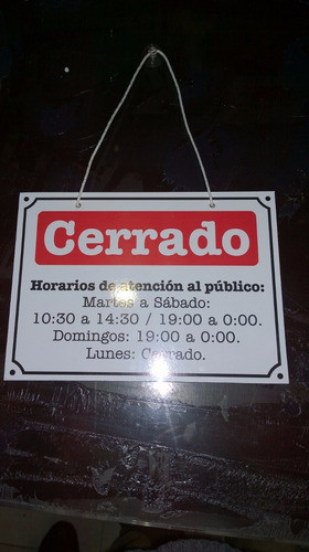 Cartel Abierto - Cerrado, Horarios, Logo Del Comercio 1
